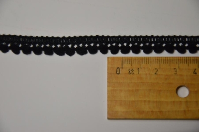 Mini Pompomborte 10mm Schwarz